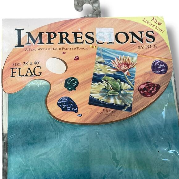 Frog Lily Pad Sunflower House Flag 28 x 40" Large Impressions NCE Outdoor Decor - Picture 6 of 10